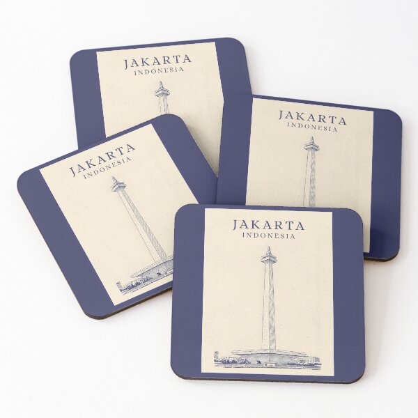 Item preview, Jakarta Indonesia National Monument Monas Vintage Line Art Poster designed and sold by Sorcend.