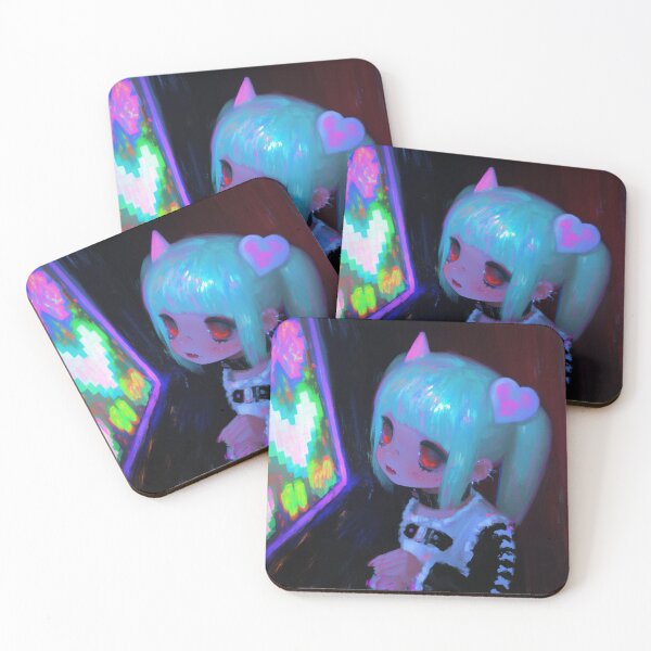 Item preview, Cyber Goth Arcade Demon Girl designed and sold by bubblegoth.