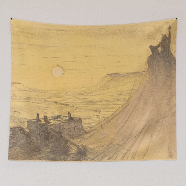 Item preview, Au Pied du Sinaï Landscape by Henri de Toulouse-Lautrec Vintage Desert Art Print designed and sold by artofuniverse.