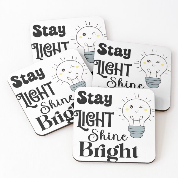 Item preview, Stay light shine bright black white designed and sold by Navitaloves.