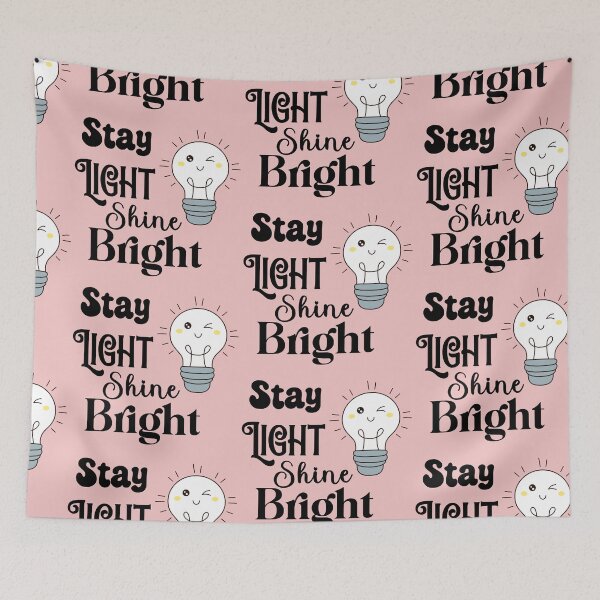 Item preview, Stay light shine bright black white designed and sold by Navitaloves.