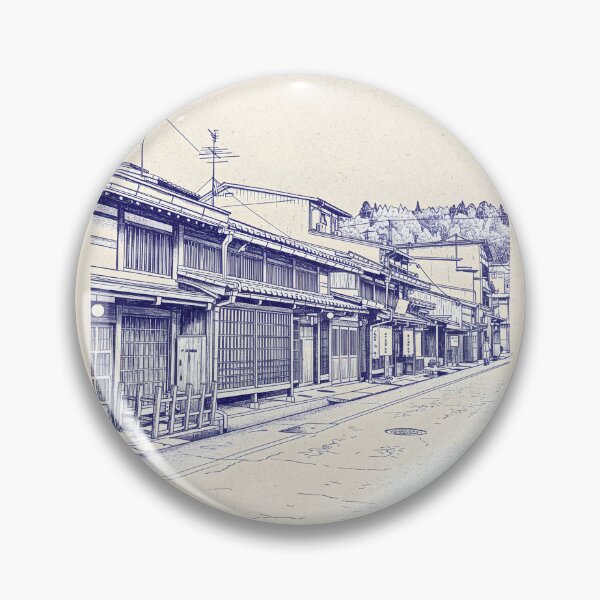 Item preview, Kyoto Japan Traditional Street Architecture Vintage Line Art Poster designed and sold by Sorcend.
