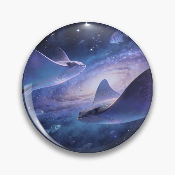 Item preview, Cosmic Stingrays Swimming in the Universe, Dreamy Space Ocean Wall Art Print designed and sold by BlareBlare.