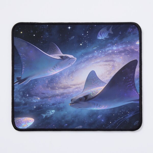 Item preview, Cosmic Stingrays Swimming in the Universe, Dreamy Space Ocean Wall Art Print designed and sold by BlareBlare.