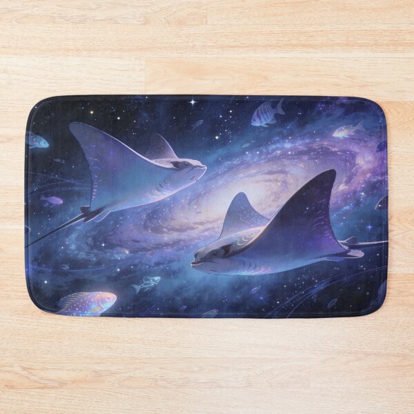 Item preview, Cosmic Stingrays Swimming in the Universe, Dreamy Space Ocean Wall Art Print designed and sold by BlareBlare.