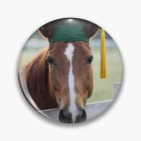 Item preview, Horse Wearing a Green Graduation Cap designed and sold by Maria Dryfhout.