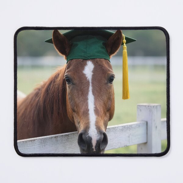 Item preview, Horse Wearing a Green Graduation Cap designed and sold by Maria Dryfhout.