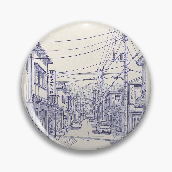 Item preview, Kyoto Japan City Street Vintage Line Art Travel Poster designed and sold by Sorcend.