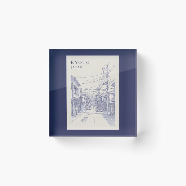 Item preview, Kyoto Japan City Street Vintage Line Art Travel Poster designed and sold by Sorcend.