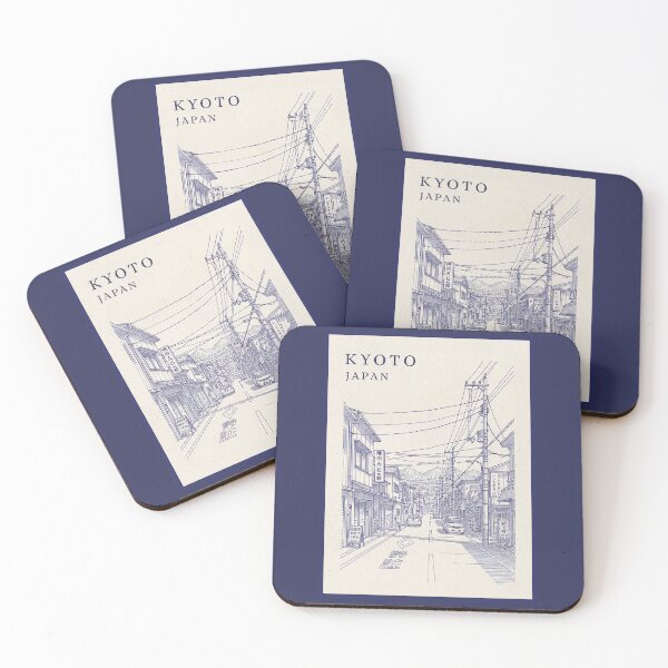 Item preview, Kyoto Japan City Street Vintage Line Art Travel Poster designed and sold by Sorcend.