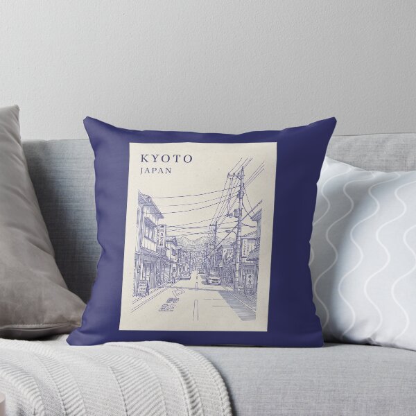 Item preview, Kyoto Japan City Street Vintage Line Art Travel Poster designed and sold by Sorcend.