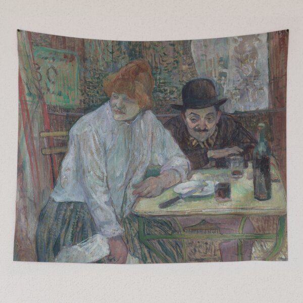Item preview, At the Cafe La Mie by Henri de Toulouse-Lautrec Vintage Paris Cafe Art Print designed and sold by artofuniverse.