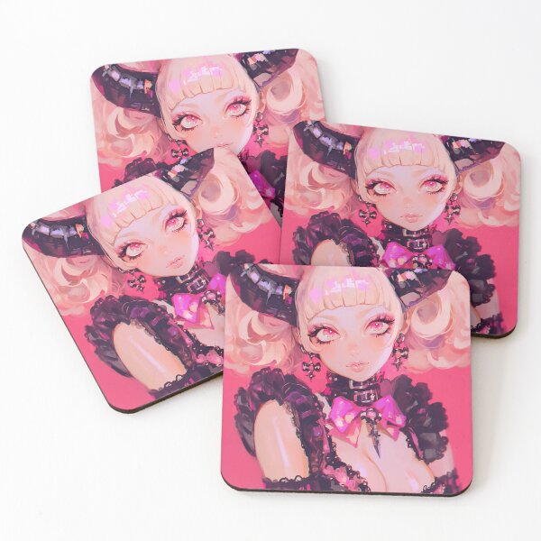 Item preview, Kawaii Pink Horned Anime Girl designed and sold by bubblegoth.