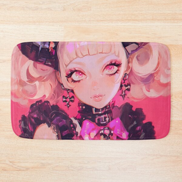 Item preview, Kawaii Pink Horned Anime Girl designed and sold by bubblegoth.