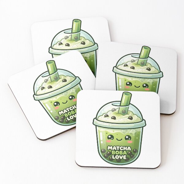 Item preview, Cute Matcha Boba Tea – Kawaii Green Tea Bubble Tea Illustration designed and sold by BobaBunny76.