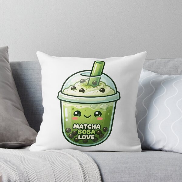 Item preview, Cute Matcha Boba Tea – Kawaii Green Tea Bubble Tea Illustration designed and sold by BobaBunny76.