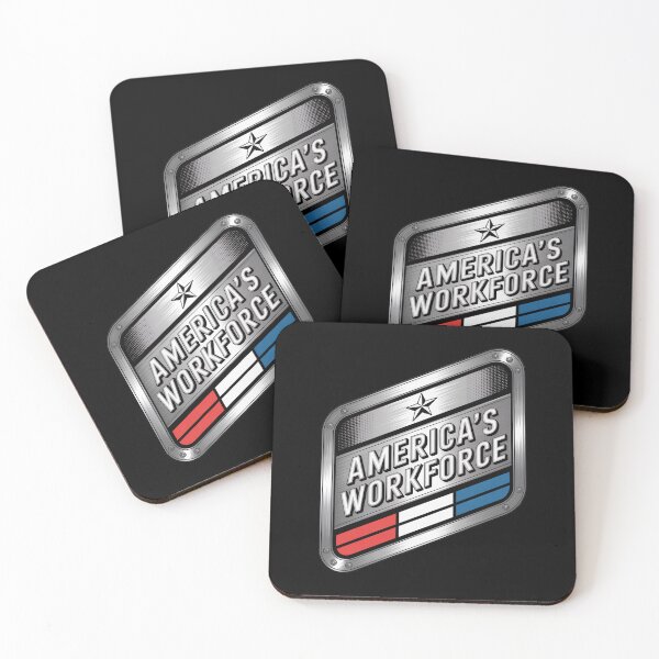 Item preview, America’s Workforce – Chrome Industrial Steel Plate Badge designed and sold by OldGloryForge.