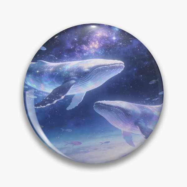 Item preview, Celestial Whales in Starry Sky, Surreal Galaxy Sea Life Artwork designed and sold by BlareBlare.