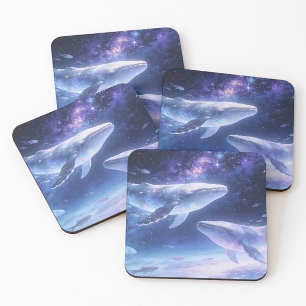 Item preview, Celestial Whales in Starry Sky, Surreal Galaxy Sea Life Artwork designed and sold by BlareBlare.