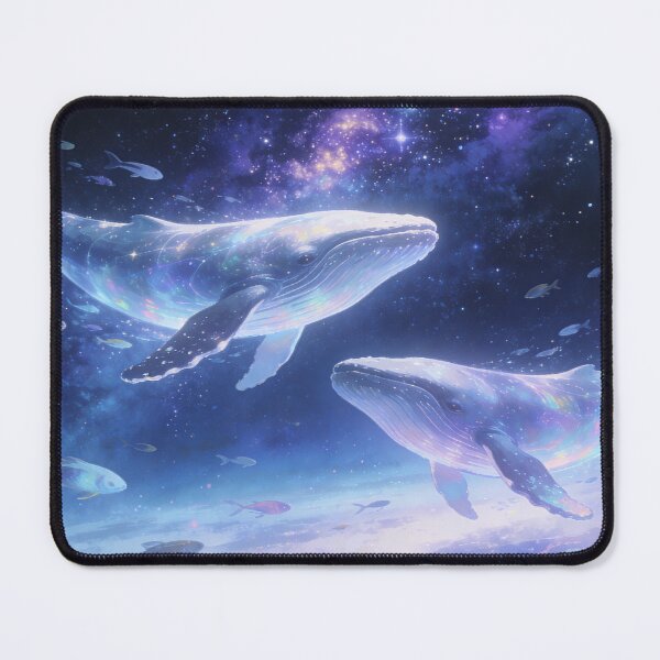 Item preview, Celestial Whales in Starry Sky, Surreal Galaxy Sea Life Artwork designed and sold by BlareBlare.