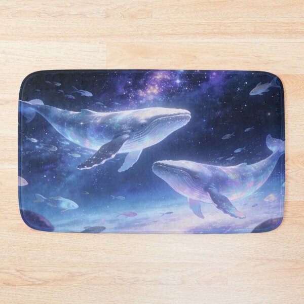 Item preview, Celestial Whales in Starry Sky, Surreal Galaxy Sea Life Artwork designed and sold by BlareBlare.