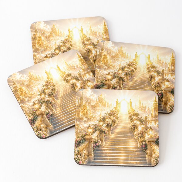 Item preview, Golden Stairway to Heaven Fantasy Landscape designed and sold by IntelliMindDesigns.