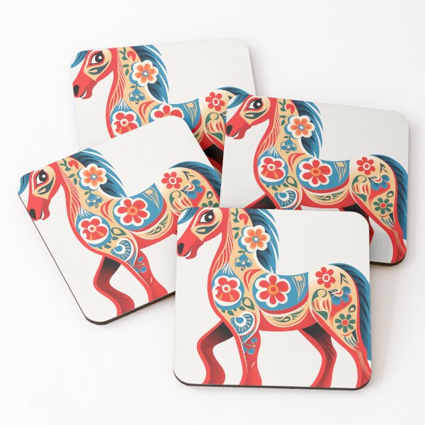 Item preview, Vibrant Swedish Dala Horse - Traditional Folk Art Illustration designed and sold by Anuchartl.
