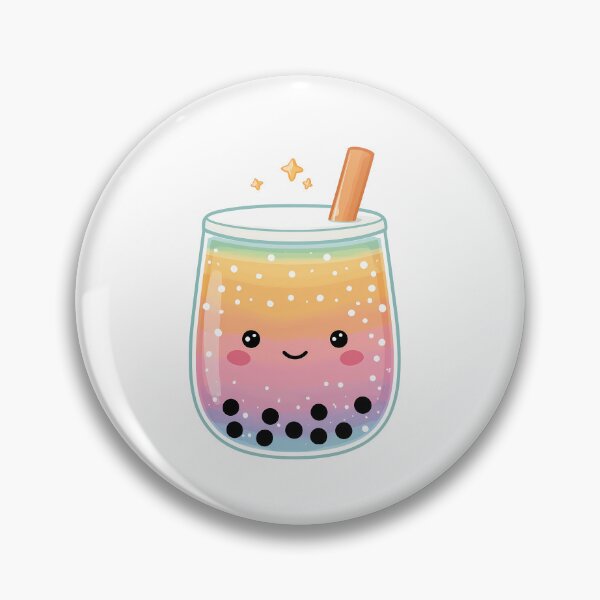 Item preview, Cute Colorful Boba Tea – Kawaii Bubble Tea Illustration designed and sold by BobaBunny76.