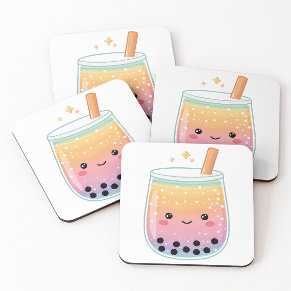 Item preview, Cute Colorful Boba Tea – Kawaii Bubble Tea Illustration designed and sold by BobaBunny76.