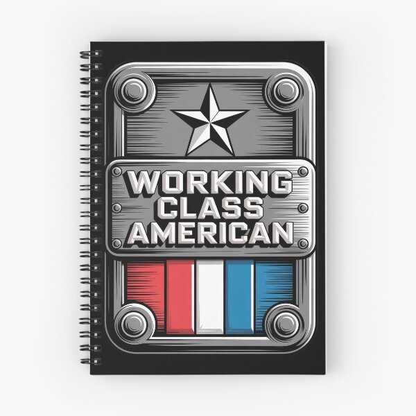 Item preview, Working Class American – Heavy Chrome Industrial Steel Badge designed and sold by OldGloryForge.