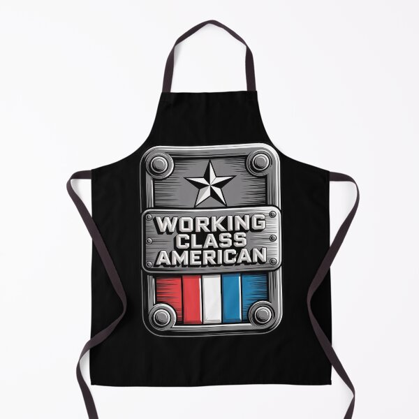 Item preview, Working Class American – Heavy Chrome Industrial Steel Badge designed and sold by OldGloryForge.