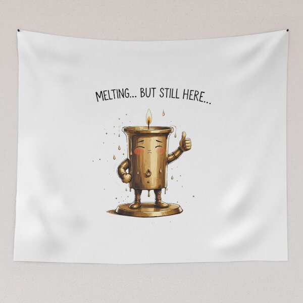 Item preview, Melting But Still Here Funny Relatable Candle Burnout designed and sold by AQUILAKREO.