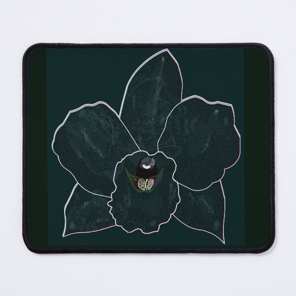 Item preview, Dark Teal Orchid – Gothic Botanical Digital Art designed and sold by BatNature.
