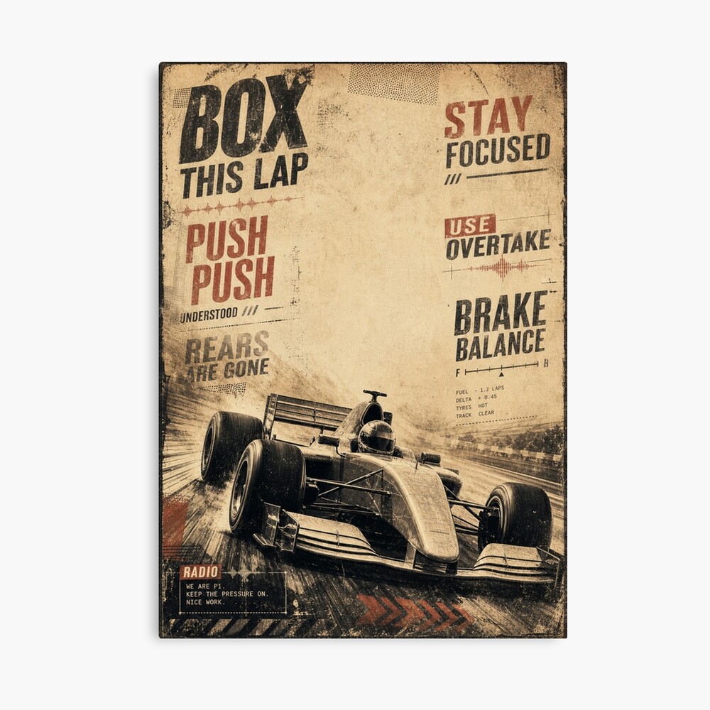 Box This Lap: One Racing Design, On Everything — Canvas Print