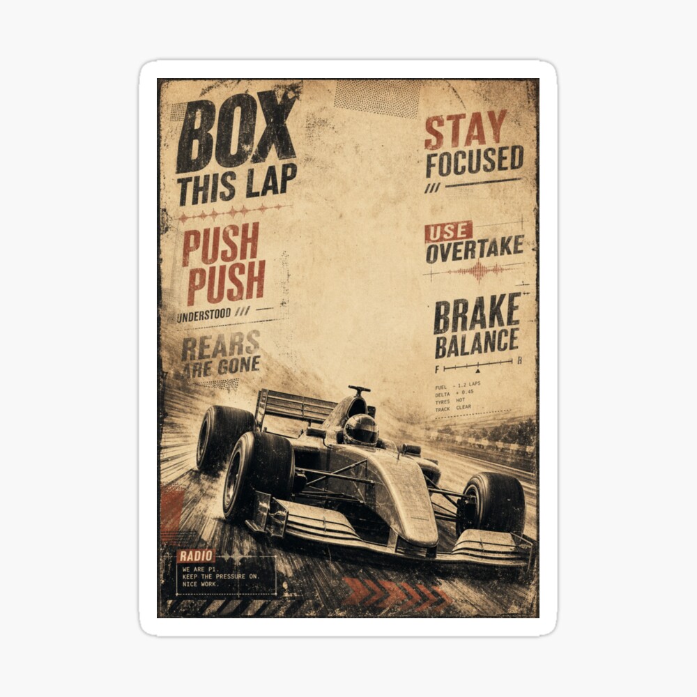 Box This Lap: One Racing Design, On Everything — Sticker