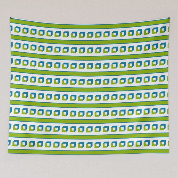 Item preview, Apple green & celadon blue cubes designed and sold by Mint + Midnight.