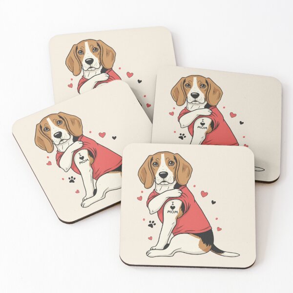 Item preview, Beagle Tattooed Dog, I Love Mom, Pet Owners, Unique Retro Animal Lover designed and sold by toongstudio.