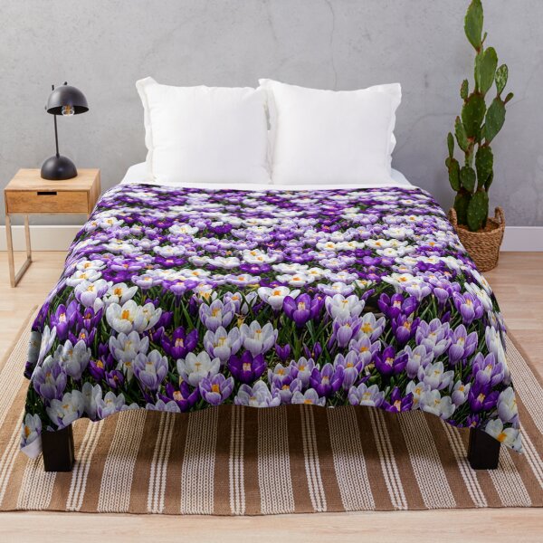 Item preview, Purple Crocus Flower Field Wallpaper designed and sold by IntelliMindDesigns.