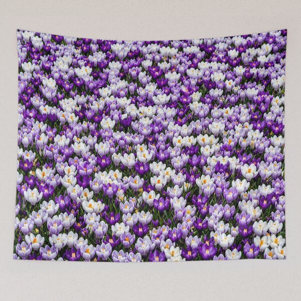 Item preview, Purple Crocus Flower Field Wallpaper designed and sold by IntelliMindDesigns.