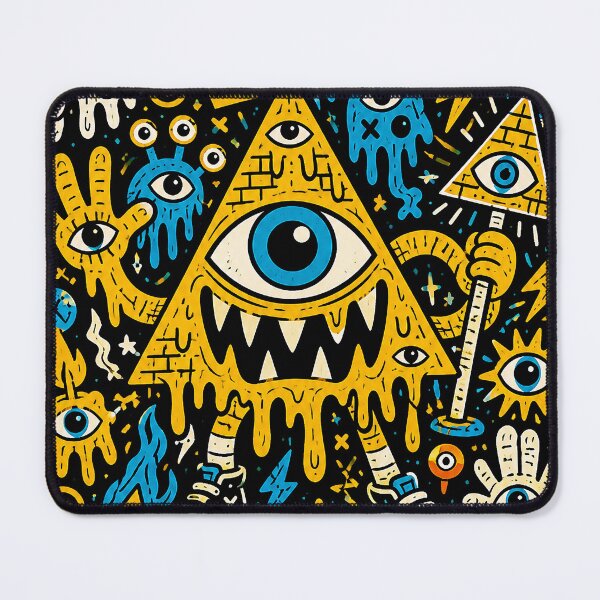 Item preview, Weirdcore Eye Monster Doodle Pattern designed and sold by ZetaDream.