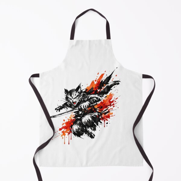 Item preview, Dynamic Ink Splash Ninja Warrior Cat designed and sold by LumePrint.