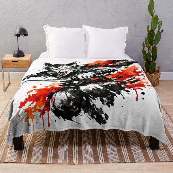 Item preview, Dynamic Ink Splash Ninja Warrior Cat designed and sold by LumePrint.