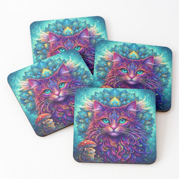 Item preview, Lab Visions 106: Psychedelic Cat Mandala with Amanita Mouse designed and sold by The Psychedelic Anarchist.