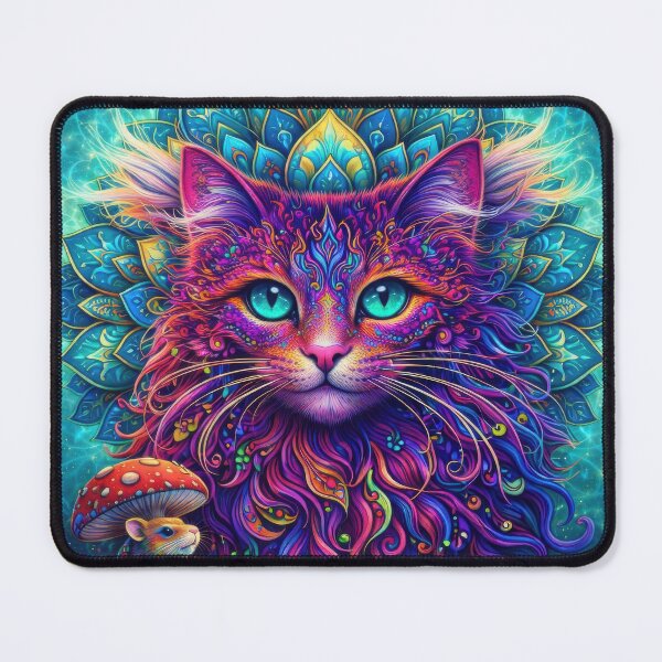 Item preview, Lab Visions 106: Psychedelic Cat Mandala with Amanita Mouse designed and sold by The Psychedelic Anarchist.