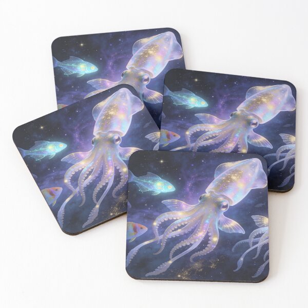 Item preview, Giant Squids in Deep Space, Mystical Universe Marine Wall Decor designed and sold by BlareBlare.