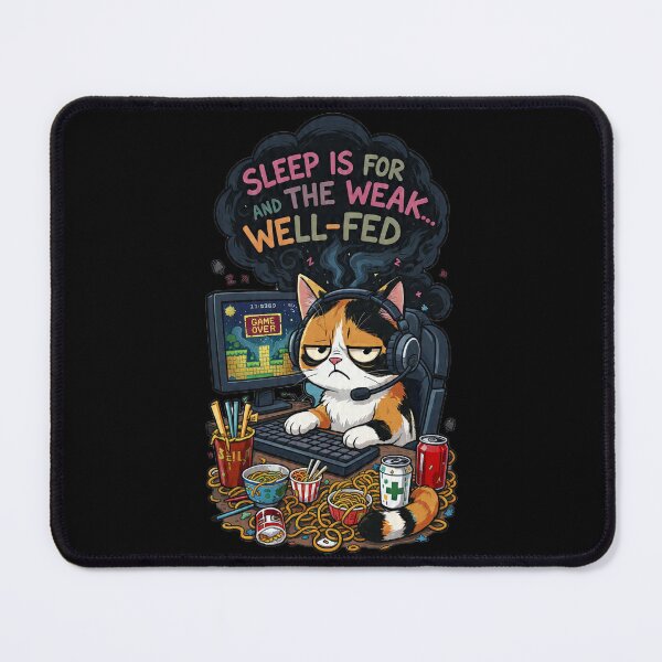 Item preview, Tired Gamer Cat Noodle Meme Art designed and sold by Moody Vibes Studio.
