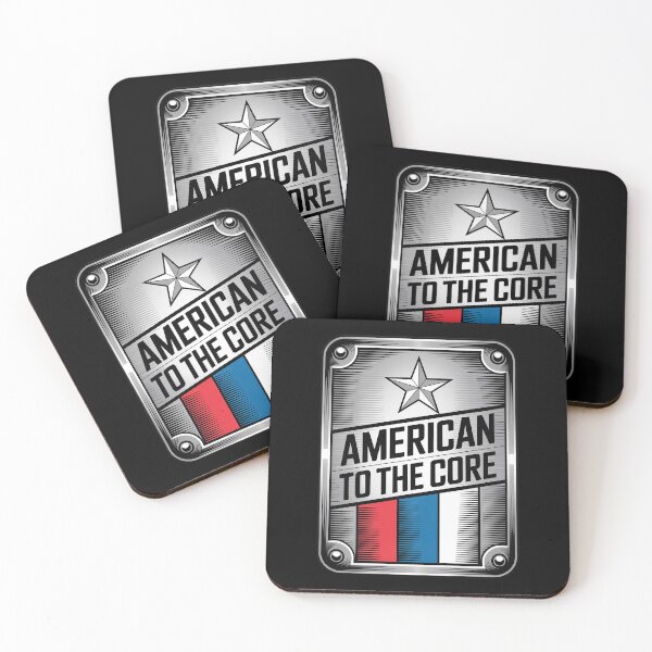 Item preview, American to the Core – Industrial Chrome Steel Badge designed and sold by OldGloryForge.