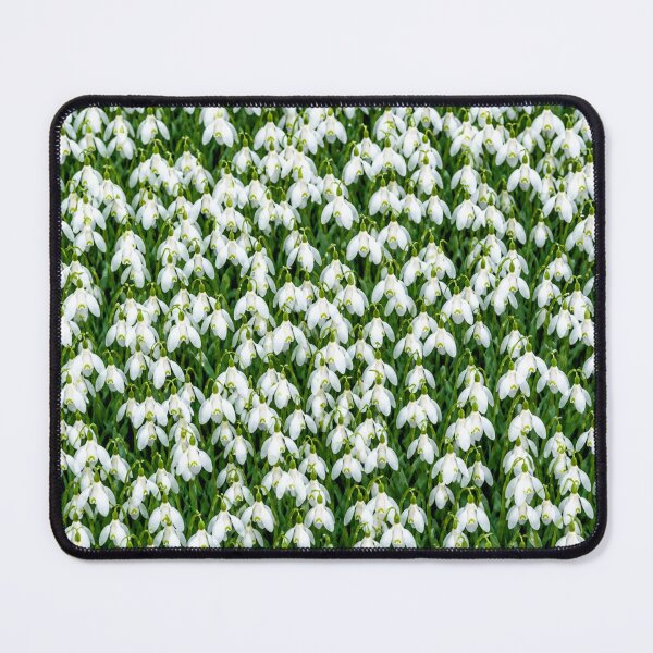 Item preview, White Snowdrop Flower Field Wallpaper designed and sold by IntelliMindDesigns.