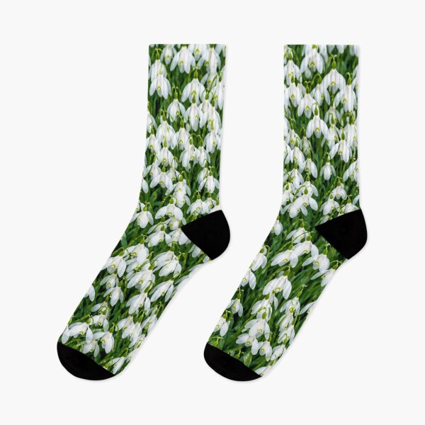 Item preview, White Snowdrop Flower Field Wallpaper designed and sold by IntelliMindDesigns.