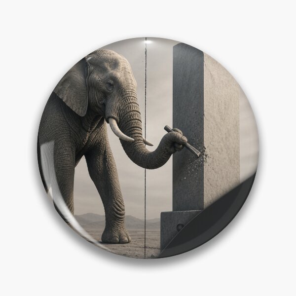 Item preview, Founder Craftsman Simplicity Survives Elephant Industrial Brutalist Wall Art designed and sold by SavannaStrikes.